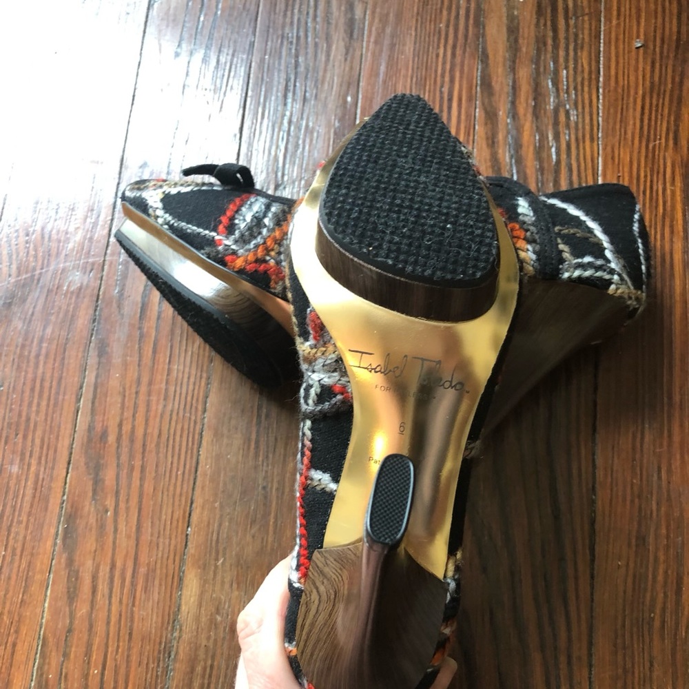 Isabel Toledo Split Toe Multi Colored Platform Kn… - image 8